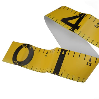 120cm PVC Fish Measuring Tape, Foldable Fishing Ruler with Winding Board for Precision Catch Measurement, Portable Sticker Decal for Tackle Box (Red)(Yellow)