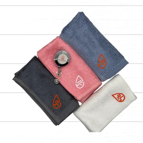 Clippable & Retractable Towels are Perfect for Exercise, Golf, Hiking, Automotive, Fishing, Sports, Yard Work & More (Dark Grey, 10x10 inch (Regular)) | Hands Free Towels Perfect for Gym, Running, Hiking, Fishing, Sports, Yard Work, Theme Parks, Stadiums,