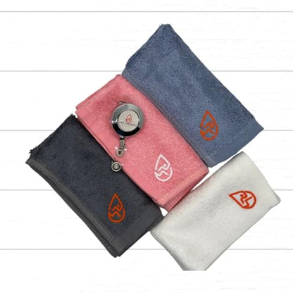 Clippable & Retractable Towels are Perfect for Exercise, Golf, Hiking, Automotive, Fishing, Sports, Yard Work & More (Dark Grey, 10x10 inch (Regular)) | Hands Free Towels Perfect for Gym, Running, Hiking, Fishing, Sports, Yard Work, Theme Parks, Stadiums,