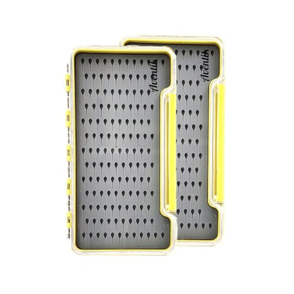 Aventik Silicone Fly Boxes Super Slim Waterproof Best Pocket Sizes Fly Fishing Storage 7.36"X4.02"X0.63"/5.39"X3.74" X0.63'(2pc-g048lt) - style: 2PC-G048LT:7.36"X4.02"X0.63"