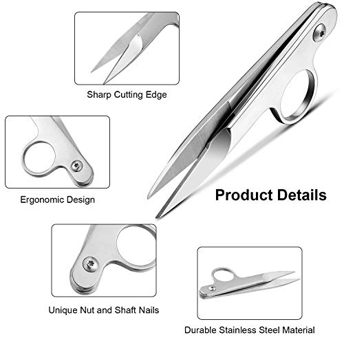 Mudder 2 Pcs Sewing Scissors Thread Snips with Protective Rubber Sleeve Mini Snippers Shears Small Trimming Nipper Clipper for Various Materials Fishing Line DIY Sewing Tailoring Dressmaking Crafting - style: Classical
