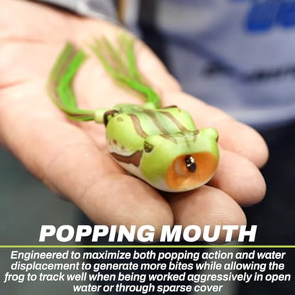 SNAG Proof Smash Mouth Popping Frog | Hollow Body Topwater Frog Lure | Bluegill, 2.5-Inch, 5/8 oz
