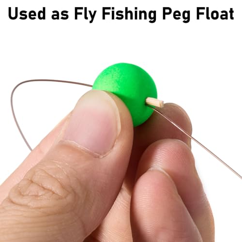 Dr.Fish 30 Pack Fishing Rig Float Pompano Floats Foam Floats for Surf Fishing Live Bait Rig Bottom Rig Walleye Crawler Harness - color: Chartreuse, size: 1/2" (12mm)