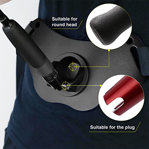 SANLIKE Fishing Belt Fight Belt Adjustable Aluminum Waist Fighting Belt Rod Holder Stand-up Fishing Belt - color: Black