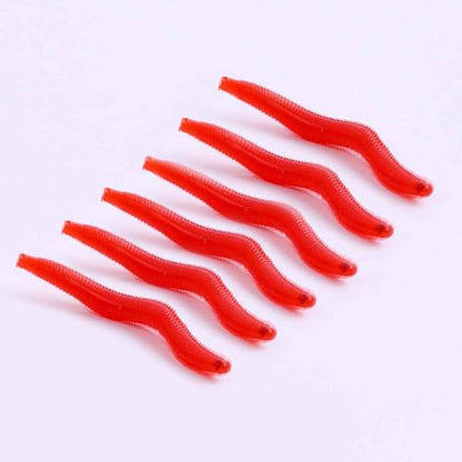 Soft Plastic Red Worm Baits, Scented Artificial Fishing Lures for Freshwater, Reusable Silicone Red Worms for Bass, Trout, and More