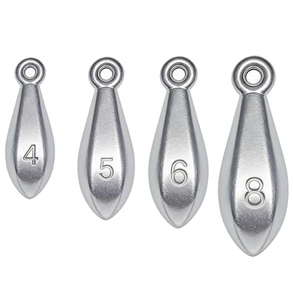Fishing Weights Sinkers Bank Sinkers Bullet Weights for Surf Fishing Pier Bank Fishing Saltwater Fishing Gear 1oz to 8oz - size: 4568 Ounce-4pcs