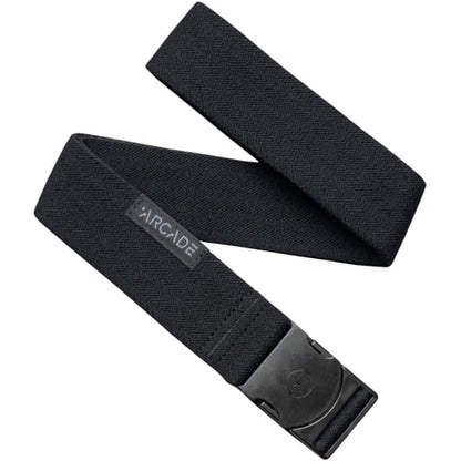 Arcade The Original Unisex Adventure Belt, Heavy Duty Elastic Webbing, Non-Metal Travel Friendly Buckle - color: Midnighter - Black, size: Standard (Up to 40"); 1.5" Wide