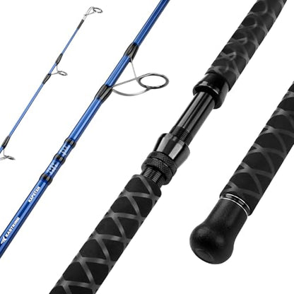 KastKing Kapstan Saltwater Spinning Rod, Boat & Surf Fishing Rod, Lightweight S-Curve Graphite Blanks, Stainless-Steel Double-Foot Guides, Aluminum/Graphite Locking Reel Seat, 2-Piece PTS Rod - style: Spin-6'6"-m-mf
