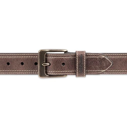 Columbia Men's Leather Casual Belt Tan & Brown Classic Style for Everyday Wear - color: Brown Contrast Stitch, size: Small (30-32)