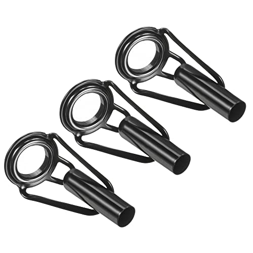 PATIKIL Tube Dia Fishing Rod Tips Repair Kit, Stainless Steel Black Guide Ring for Fishing - size: 4.4mm