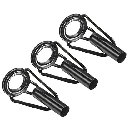 PATIKIL Tube Dia Fishing Rod Tips Repair Kit, Stainless Steel Black Guide Ring for Fishing - size: 4.4mm