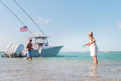 South Wind Designs Boat Flag Pole - Boat Flagpole for Rod Holder & Rocket Launcher, Marine Grade Fiberglass Rod, EVA Foam Base & Stainless Flag Clips, No Drill - Two 4.5ft Poles - size: Two 4.5' Poles