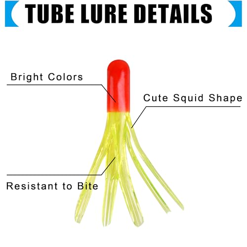 Soft Plastic Fishing Lure Jig Head Hook Kit,Grub Worm Lures Crappie Jigs Head Grub Tail Swimbait Tube Bait Jigs for Saltwater Freshwater, Trout Crappie Fishing - color: 110PCS Sets