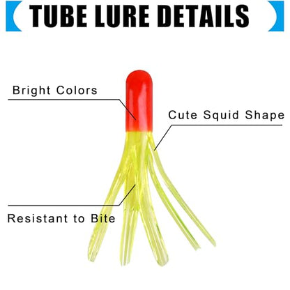 Soft Plastic Fishing Lure Jig Head Hook Kit,Grub Worm Lures Crappie Jigs Head Grub Tail Swimbait Tube Bait Jigs for Saltwater Freshwater, Trout Crappie Fishing - color: 110PCS Sets