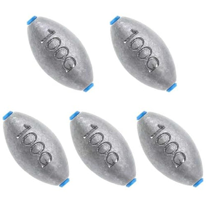 Egg Sinkers Fishing Weights, Bullet Fishing Weights | Lead Oval Shaped Fishing Weights Sinkers for Saltwater Freshwater Fishing 1/4oz to 3oz - size: 3oz-5pcs