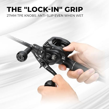 GOMEXUS Non-Slick Power Handle Compatible for Shimano Daiwa Abu Garcia Baitcasting Reel Crank