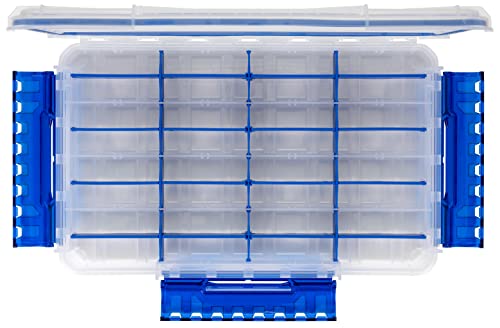 Flambeau Outdoors Ultra Divided Slim Waterproof Ultimate Tuff Tainer | 32 Compartments, Zerust Anti-Corrosion Dividers, Individually Stores 6"+ Jerkbaits, Lipless Cranks, Swim Baits, 14" x 8.9" x 1.7" - size: 5000/3700, style: 32 Compartments