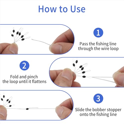 240 Pieces Middle-Sized Fishing Rubber Bobber Beads Stoppers 6 in 1 Black Float Sinker Stops - color: Black S/M/L 240 Pcs Each