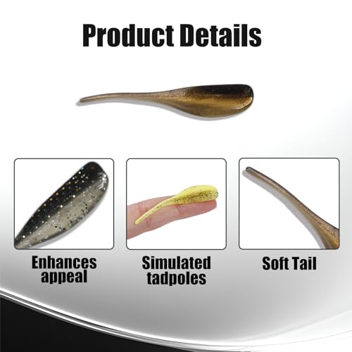 Crappie Lures Soft Plastic Baits Fishing Lures FS/RE-02 | Natural swimming action, soft plastic, 10 condition-matched colors, bulk pack for crappie bass catfish - style: 50pcs
