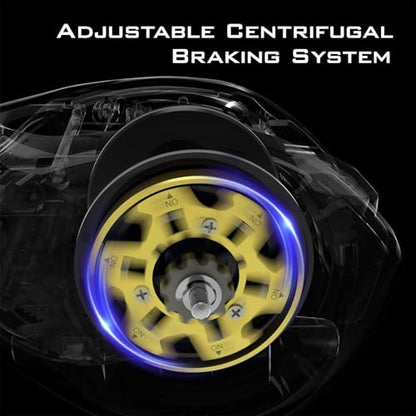 KastKing Kapstan Elite 300 Baitcasting Fishing Reel, Low Profile, Large Capacity Casting Reel, Graphite Frame, 35 lbs. Drag 5.4:1 Ratio, 8+1 Double Shielded/SS BB Centrifugal Braking - color: Left Handed - 5.4:1