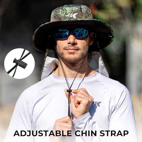 KastKing Sol Armis UPF 50 Boonie Hat - Sun Protection Hat, Fishing Hat, Beach & Hiking Hat, Paddling - color: Z: Prym1 Ambush, size: With Neck Shield