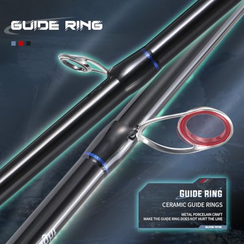 DC Baitcasting Combo, Smart Digital Brake Reel, 4-Section Carbon Rod, Tackle Bag, Line & Lures, Complete Travel Kit for Bass Freshwater - color: Only Casting Rod-2PACKS- 5‘6“- Blue