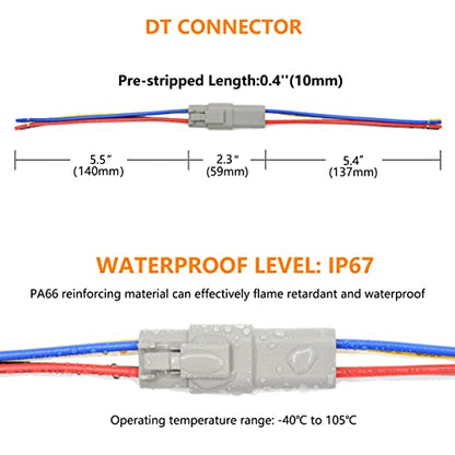 8 Set 4 Pin Deutsch Wire Connector Kit with Waterproof Heat Shrink Tubing for Car, Truck, Boat, 8 Kits (C- 4Pin Wiring 8Pair) - size: DT Connector 8 Sets 4 Pin