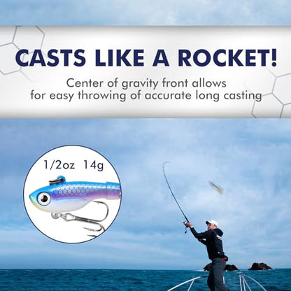 TRUSCEND Swim or Jig Fishing Spinner Baits for Freshwater and Saltwater, Rooster Tail Fishing Lures for Trout Bass Walleye Crappie Salmon Pike, Blade Bait with Copper Blade - color: B-2.6"-1/2oz