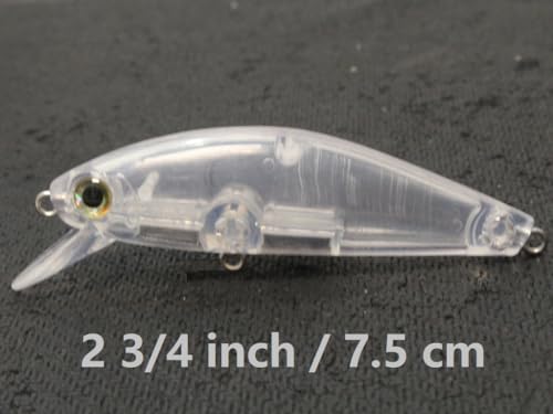 10 Blank Unpainted Minnow Crankbait Topwater Lipless Jerkbait Fishing Lures V5 - color: UPM278P10