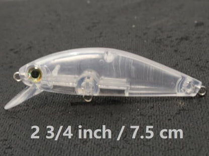 10 Blank Unpainted Minnow Crankbait Topwater Lipless Jerkbait Fishing Lures V5 - color: UPM278P10