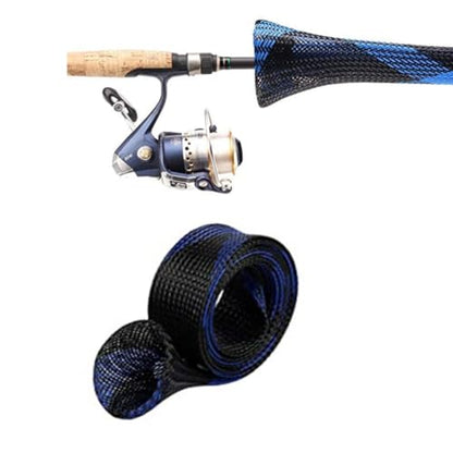 Yontree 6/12 Pack Fishing Rod Sleeve, Fishing Rod Cover Braided Mesh Rod Sleeves Socks, Fishing Pole Sleeve for Spinning/Casting/Sea/Fly Fishing Rod - color: six colors