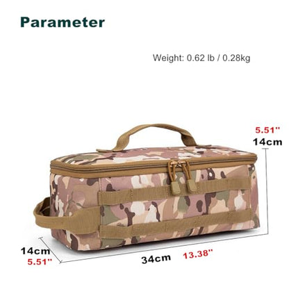 Fishing Tackle Bag Outdoor Camping Cookware Tool Bag Portable Large Capacity Tote Storage Bag Picnic Tactical Soft Case (CP Camouflage(13.38''L x 5.51''W x 5.51''H)) - color: CP Camouflage(13.38''L x 5.51''W x 5.51''H)