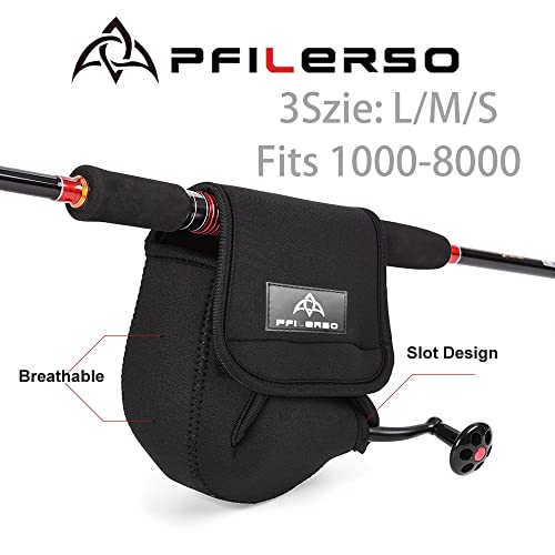 PFIERSO 3Pcs Fishing Spinning Reel Covers Bag Baitcasting Trolling Fishing Reel Protective Case Pouch Sleeve Gloves Fishing Bags Fits 1000-8000 Series Reel 3Size (Meidum-3Pack) - color: Meidum-3Pack
