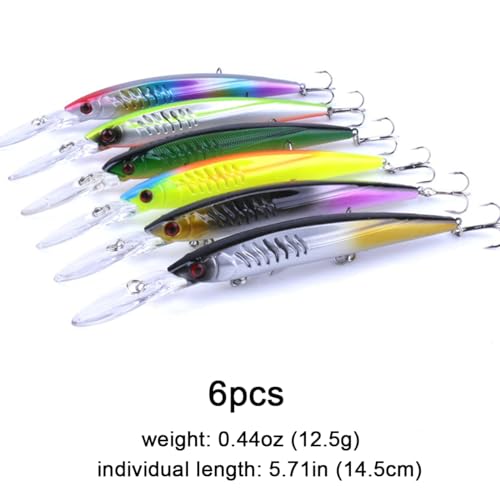 Fishing Lures Kit Minnow Popper Crank Baits Freshwater Bass Fishing Baits Set - color: DYP50PCSA