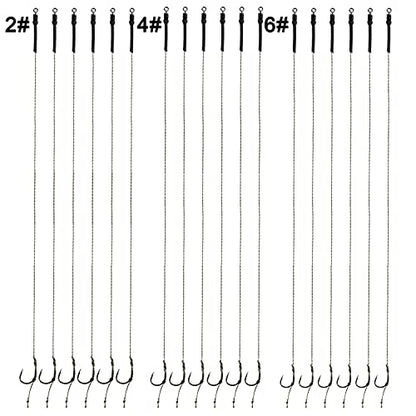 Carp Fishing Hair Rigs Kit,18pcs Braided Thread Boilies Carp Rigs with 3 Extender Boilie Bait Stops and Stringer Needle - color: 18pcs Carp Rigs