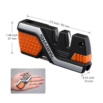 SHARPAL 101N 6-in-1 Pocket Knife Sharpener & Survival Tool | Diamond Sharpening Rod, Fire Starter Ferro Rod, Whistle, Sharpens Straight & Serrated Blades, Repairs & Hones Knives - style: 1-Pack