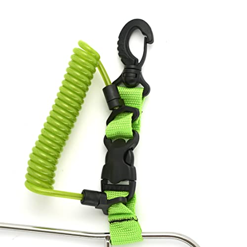 Calissa Offshore Kayak & Spearfishing Stainless Steel Fish Stringer Clip + 36” Steel Core Lanyard+Speargun Spear Fishing Freedive Freediving Scuba Dive Diving Large Holder - style: Green - Xtra Heavy Duty
