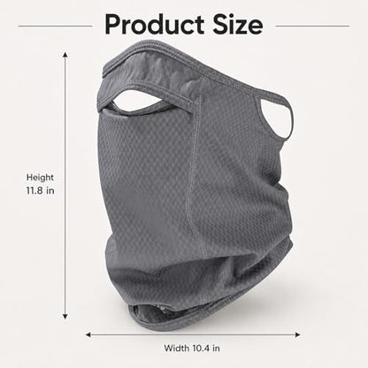 Sun Protection Face Mask with Neck Cover, Cooling Breathable Ear Loop Neck Gaiter for Fishing Cycling Running - color: Gray