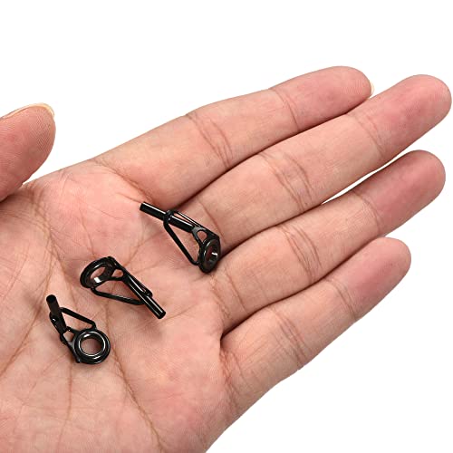 PATIKIL Tube Dia Fishing Rod Tips Repair Kit, Stainless Steel Black Guide Ring for Fishing - size: 2.2mm