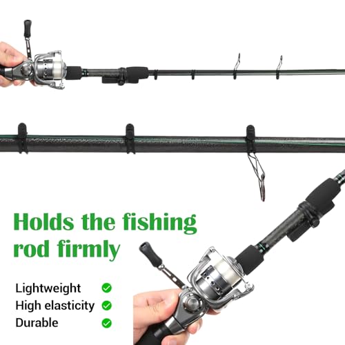 30 Pcs Silicone Fishing Rod Ties Belt Straps, Lightweight Durable Reusable Fishing Rod Ties for Pole Storage, Organizing, Travel