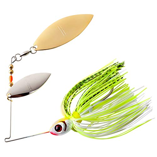 Booyah Blade Spinner-Bait Bass Fishing Lure - color: Chartreuse White Shad, style: Double Willow (1/2 Oz)