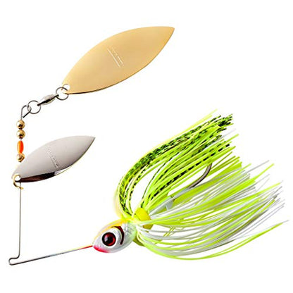 Booyah Blade Spinner-Bait Bass Fishing Lure - color: Chartreuse White Shad, style: Double Willow (1/2 Oz)