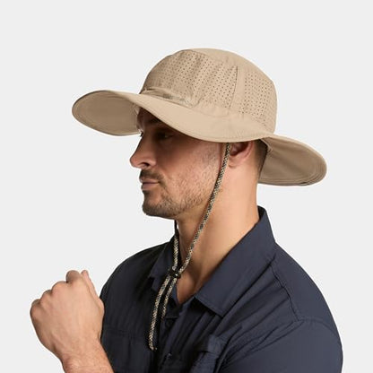 MISSION Cooling UPF Boonie Hat - Unisex Sun Hat for Hiking, Beach & Fishing - Sweat & Water Activated Technology - color: Khaki