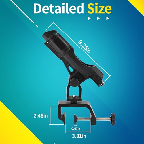 2 Pack Fishing Rod Holder, 360 Degree Adjustable Clamp, For Boat, Kayaks