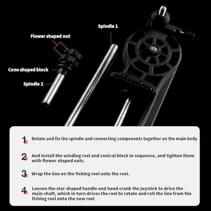 Speed Fishing Line Winding Machine Adjustable Line Spoolers, Lines Winder with Secure Table Clamp Lines Winder