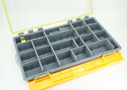Kingfisher Fishing Fly Fishing Boat Streamer Storage Box with Removable Dividers - Yellow