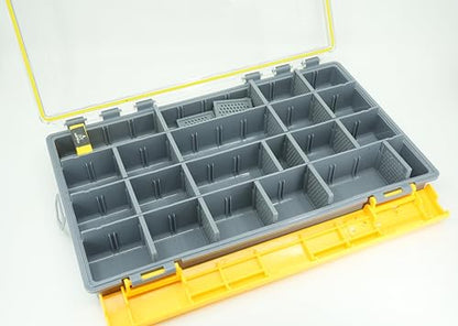 Kingfisher Fishing Fly Fishing Boat Streamer Storage Box with Removable Dividers - Yellow