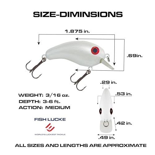 Crappie Magic Crankbait (2 Inch Crappie Lure) Made in the USA - color: Pearl White