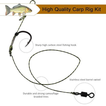 Dovesun Carp Fishing Hair Rigs Carp Fishing Equipment with Baits Hooks Accessories 41PCS/151PCS - color: Size:#6#4#2-151PCS