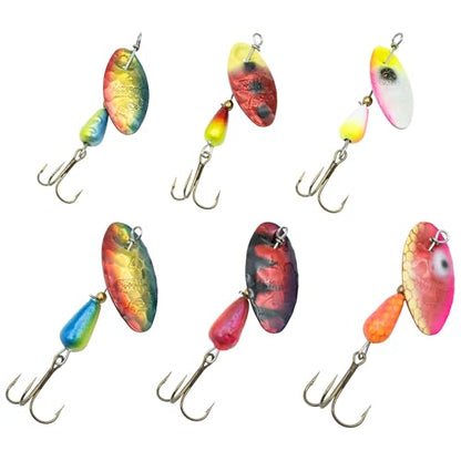 Panther Martin Fishing Lures 6-Pack All Time Greatest Fish Catcher World Famous Spinning Lures in Value Kit Spinners for Trout, Salmon, Panfish, Bass, Crappie & Perch - style: Holy Hammered